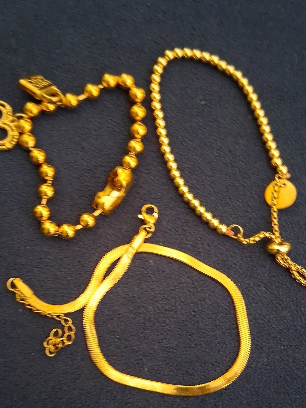 Gold-Tone Beaded & Herringbone Bracelet Set - Women Jewelry